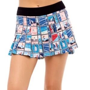 Lucky in Love Poster Girl Pleated Golf Tennis Athletic Skort Size Large